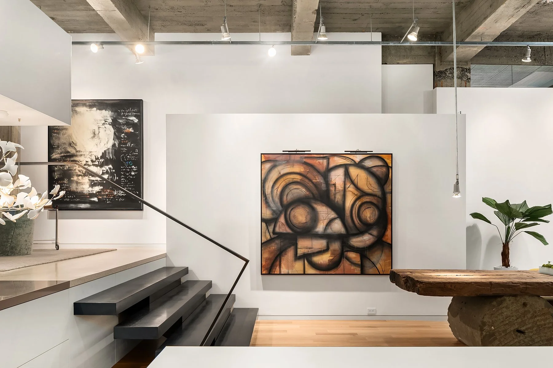 The Gym's dramatic modern interior and sculptural dining table